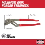 Milwaukee 12 in. Straight Jaw Pliers with Dipped Grip thumbnail 2