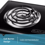 BLACK+DECKER 2-Burner 12 in. Black Hot Plate with Dual Temperature Controls thumbnail 4