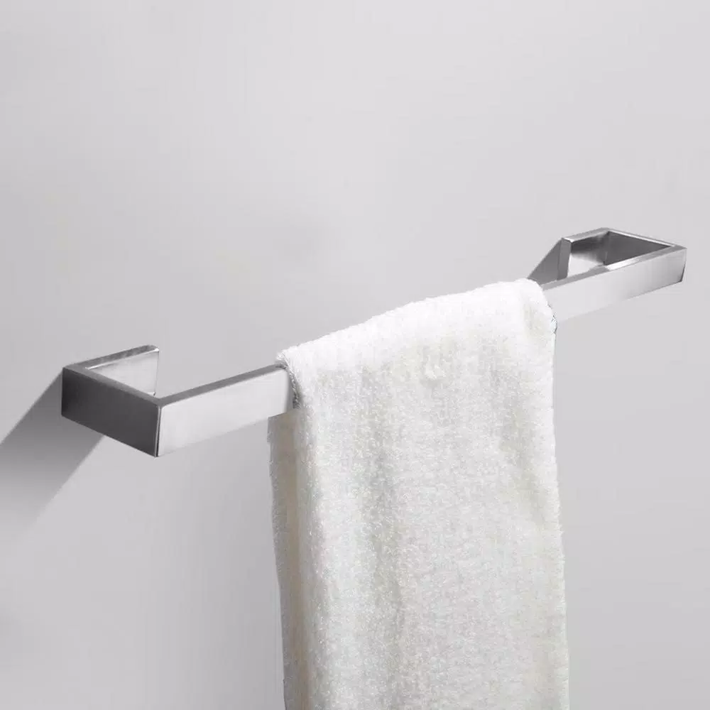 Boyel Living Stainless Steel 4-Piece Bathroom Accessories Set - Silver Wall Mounted Hardware Kit