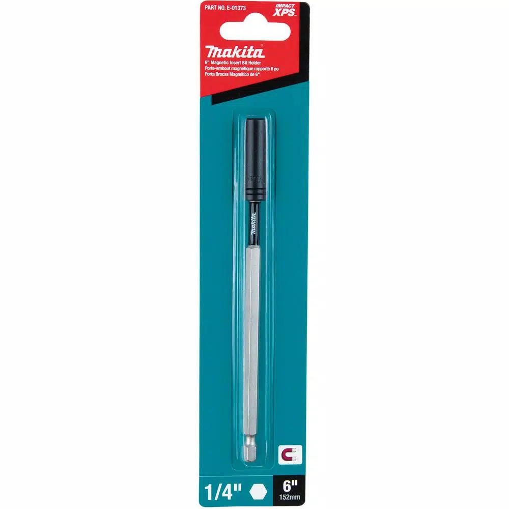 Makita ImpactXPS 6 in. Magnetic Insert Bit Holder, Hex Shank, Alloy Steel