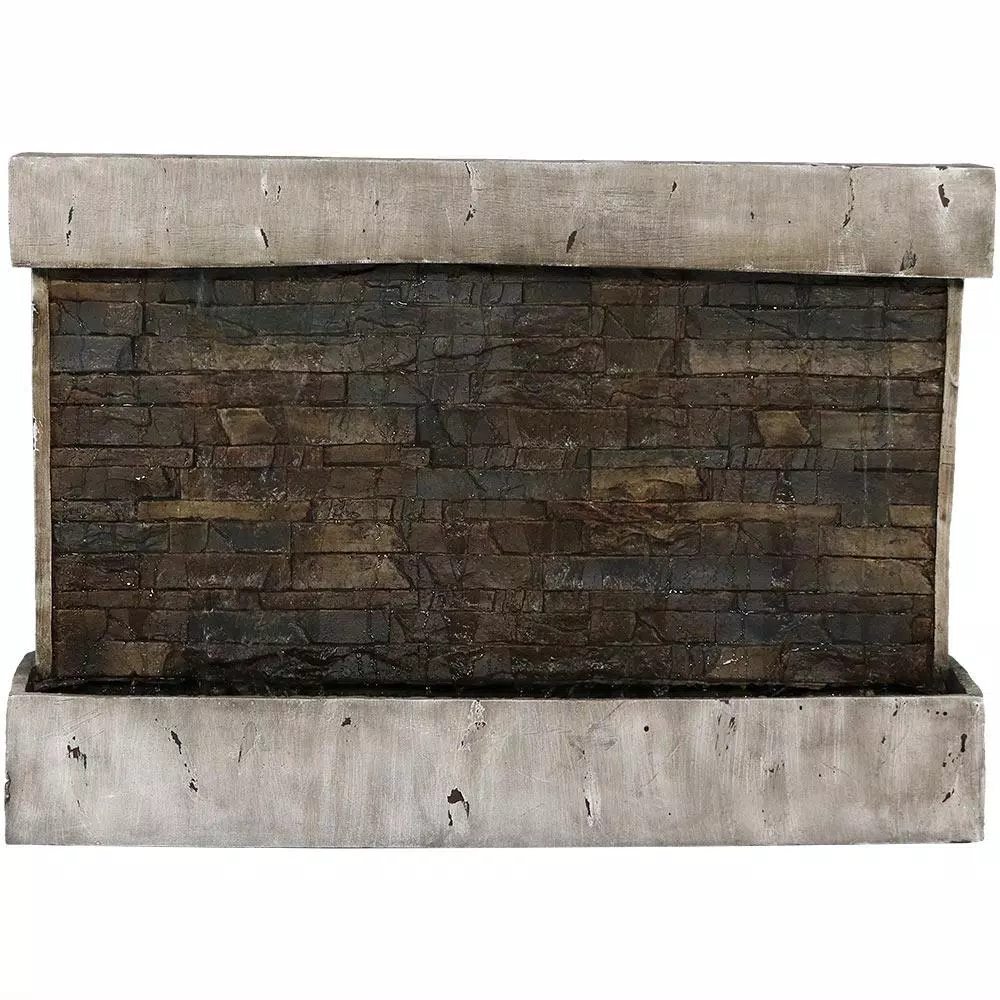 Sunnydaze Decor 24 in. Ancient Style Outdoor Wall Water Fountain, Gray Polyresin