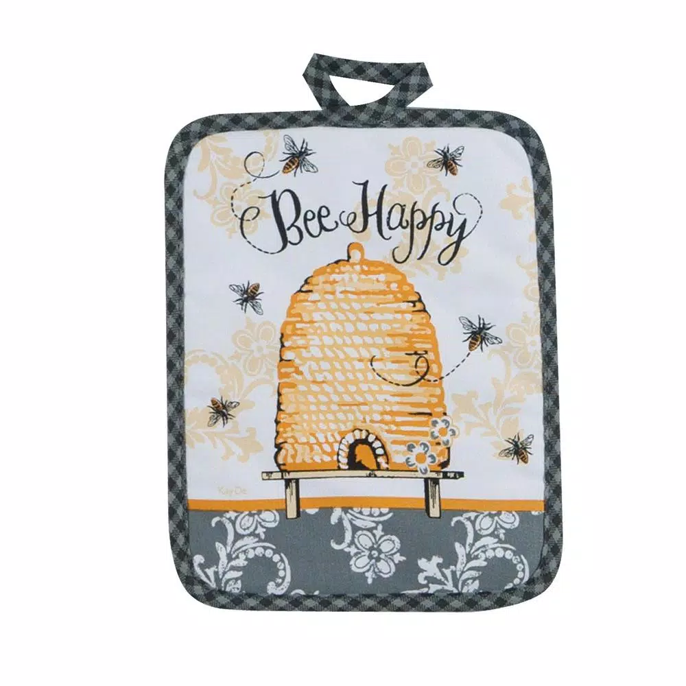 Kay Dee Queen Bee Yellow Cotton Kitchen Textile Set - 4 Piece Set