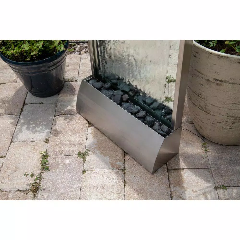 Kenroy Home Breckenridge 42 in. Stainless Steel Floor or Wall Mount Water Fountain
