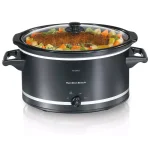 Hamilton Beach 8 Qt. Black Oval Slow Cooker with Glass Lid and Temperature Settings thumbnail 4