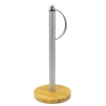 ExcelSteel Stainless Steel Paper Towel Holder with Durable Bamboo Base thumbnail 1