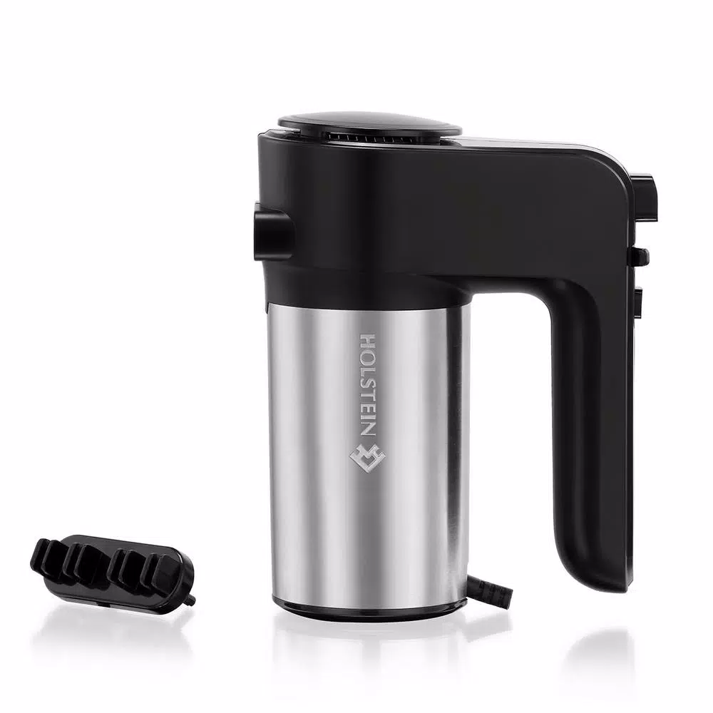 Holstein Housewares 250-Watt 6-Speed Hand Mixer with Turbo Function, Black Stainless Steel