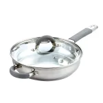 Cook N Home 12-Piece Stainless Steel Cookware Set with Tempered Glass Lids thumbnail 2