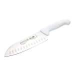 Mundial 3800 Series 7 in. Santoku Knife with Hollow Edge and Antimicrobial White Handle thumbnail 1