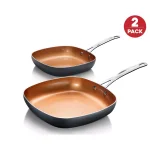 Gotham Steel 2-Piece Aluminum Ti-Ceramic Nonstick Square Fry Pan Set, 8.5 in. and 9.5 in. thumbnail 1