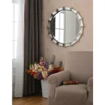Kenroy Home Chorale 34 in. Round Silver Contemporary Accent Mirror thumbnail 4