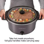 Hamilton Beach 10 Quart Slow Cooker with Folding Handles, Black thumbnail 7