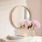 Home Decorators Collection Round Natural Wood Accent Mirror, Brown, 24 in. thumbnail 3