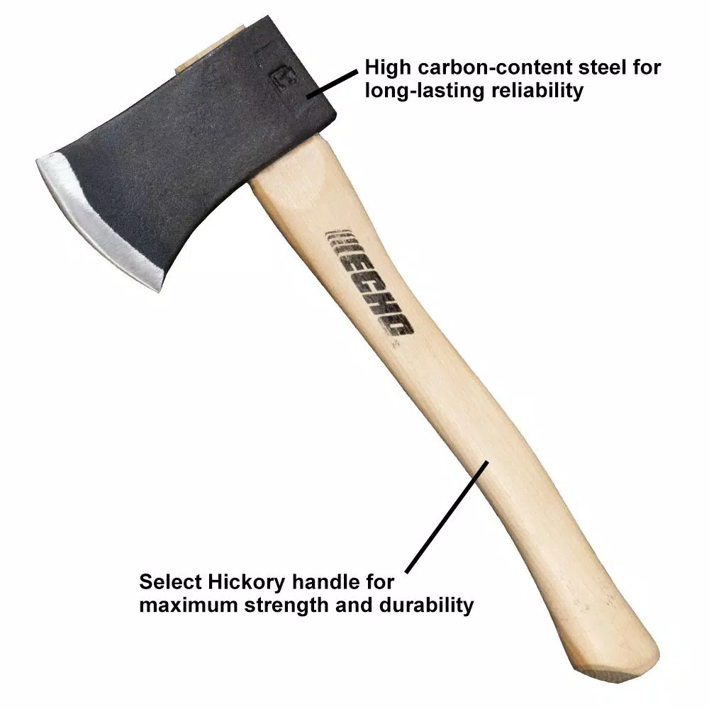 ECHO 14 in. Hickory Handle Hatchet with High Carbon Steel Blade