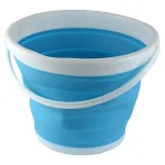 Southern Homewares 2.65 Gal. Blue Collapsible Silicone Bucket, Heavy-Duty Foldable Storage Pail thumbnail 1