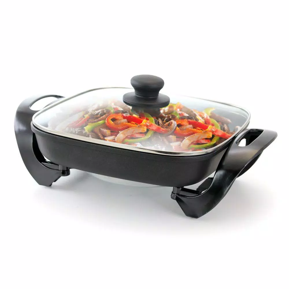Better Chef 11.5 in. Black Non-Stick Electric Skillet Grill, 1500W