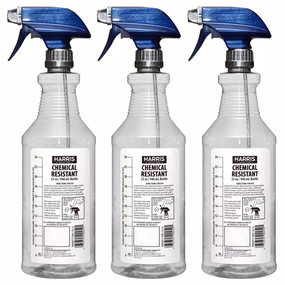 Harris 32 oz. Heavy-Duty Chemical Resistant Pro Spray Bottle (3-Pack)