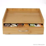 Mind Reader 32-Capacity Bamboo Brown K-Cup Storage Drawer with Lip Panel for Keurig thumbnail 4