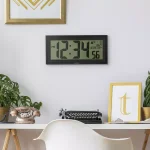 La Crosse Technology 15 in. Extra-Large Textured Atomic Digital Clock - Black, Wall or Tabletop thumbnail 7
