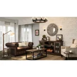 Stonebriar Collection Grand Central Station 14 in. x 10 in. Rustic Metal and Glass Square Tabletop Analog Clock thumbnail 3