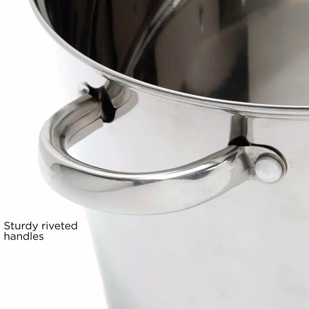 Ecolution Pure Intentions 12 Qt. Stainless Steel Stock Pot with Glass Lid