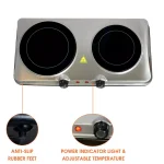 MegaChef 2-Burner Infrared Electric Hot Plate Cooktop, 1700W, Sleek Steel thumbnail 6