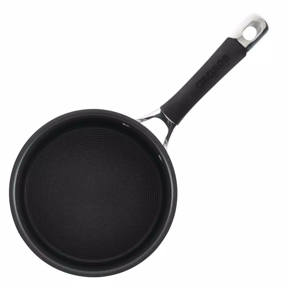 Circulon Momentum 3-Quart Stainless Steel Nonstick Straining Saucepan with Glass Lid
