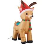Home Accents Holiday 3.5 ft. Pre-Lit Airblown Inflatable Reindeer with LED Lights, Outdoor Holiday Decoration thumbnail 10