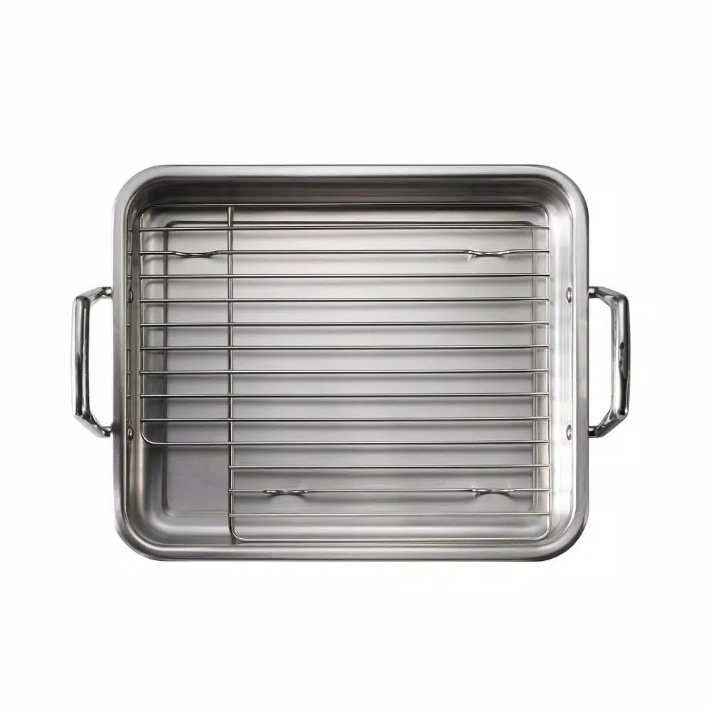 Tramontina Gourmet Prima 5 Qt. Stainless Steel Roasting Pan with Basting Grill