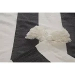 LR Home Metty Charcoal and Ivory Bold Striped Tasseled Cotton Throw Blanket thumbnail 3