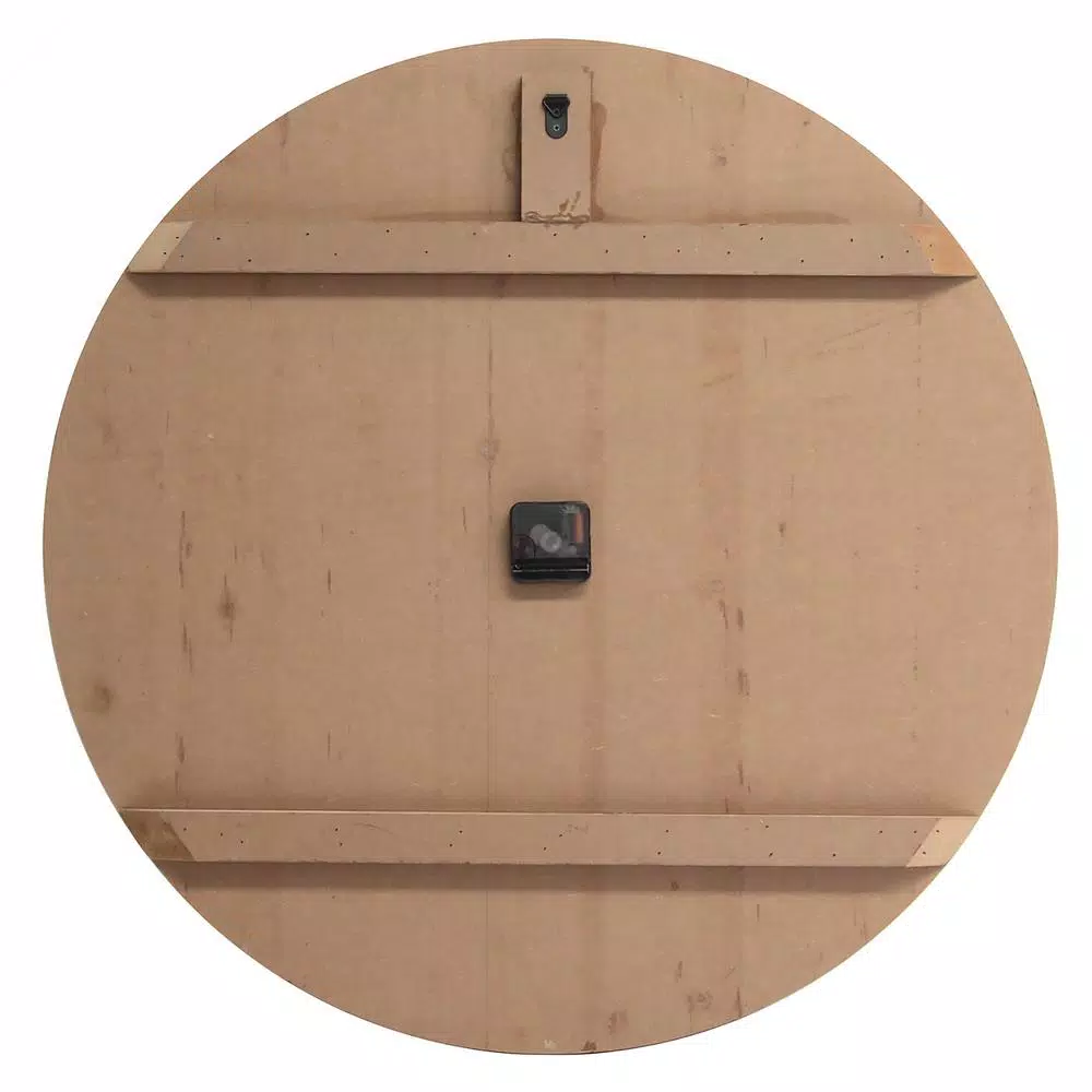 Stratton Home Decor Stratton Home Distressed White Wood Wall Clock with Antique Bronze Roman Numerals