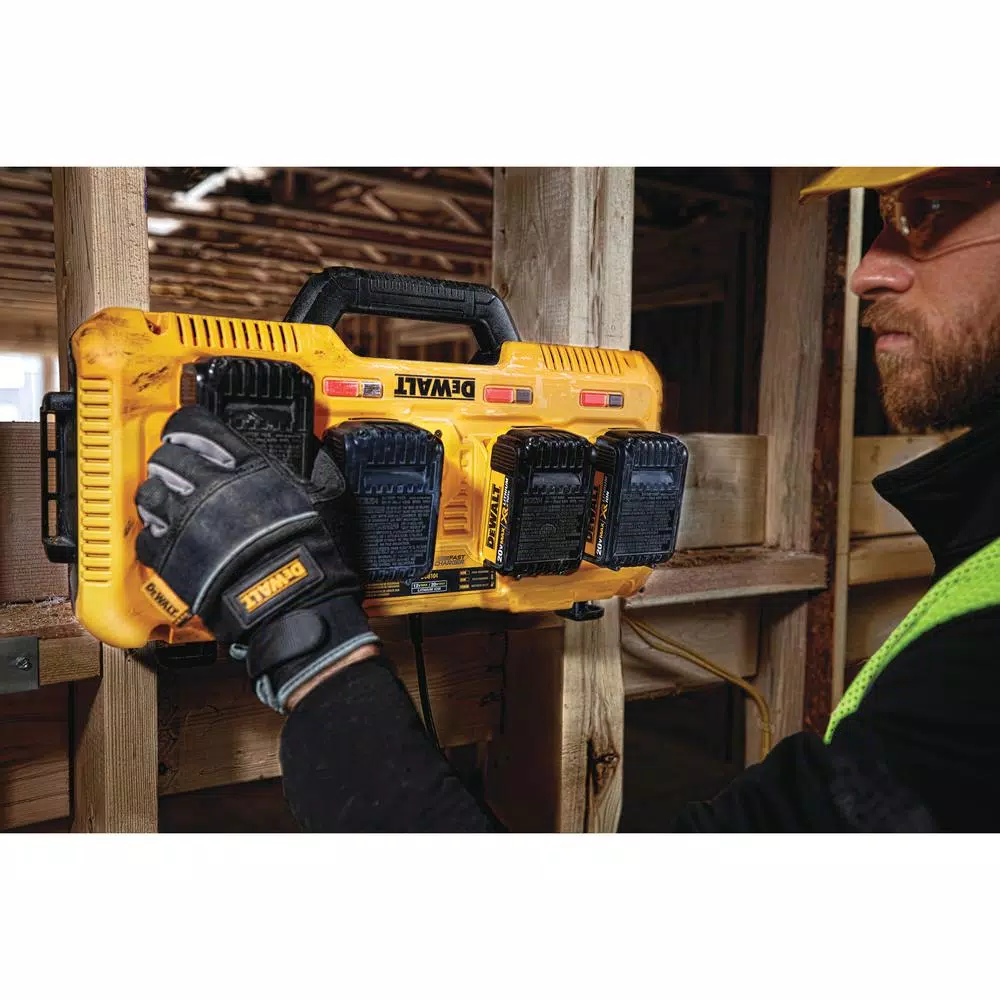 DEWALT 4-Port Rapid Lithium-Ion Battery Charger for 12V, 20V MAX, and FLEXVOLT 60V MAX Batteries