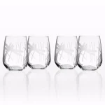 Rolf Glass Dragonfly 17 oz. Etched Stemless Wine Glass Set of 4, Clear Glassware thumbnail 1