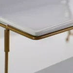 GIBSON elite Gracious Dining 3-Tier Rectangular Porcelain Serving Plate Set with Gold Metal Stand thumbnail 3