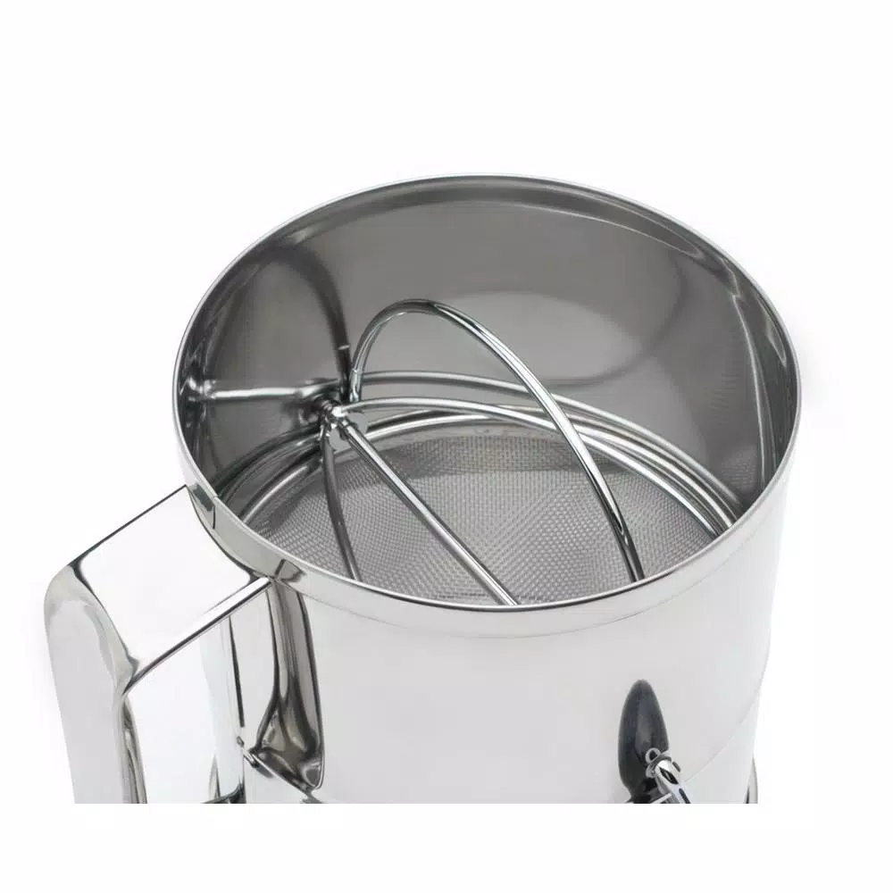 Fox Run 8-Cup Stainless Steel Flour Sifter with Crank Handle