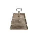 3R Studios Rustic Brown 3-Tier Decorative Tray with Metal and Fir Wood Construction thumbnail 4