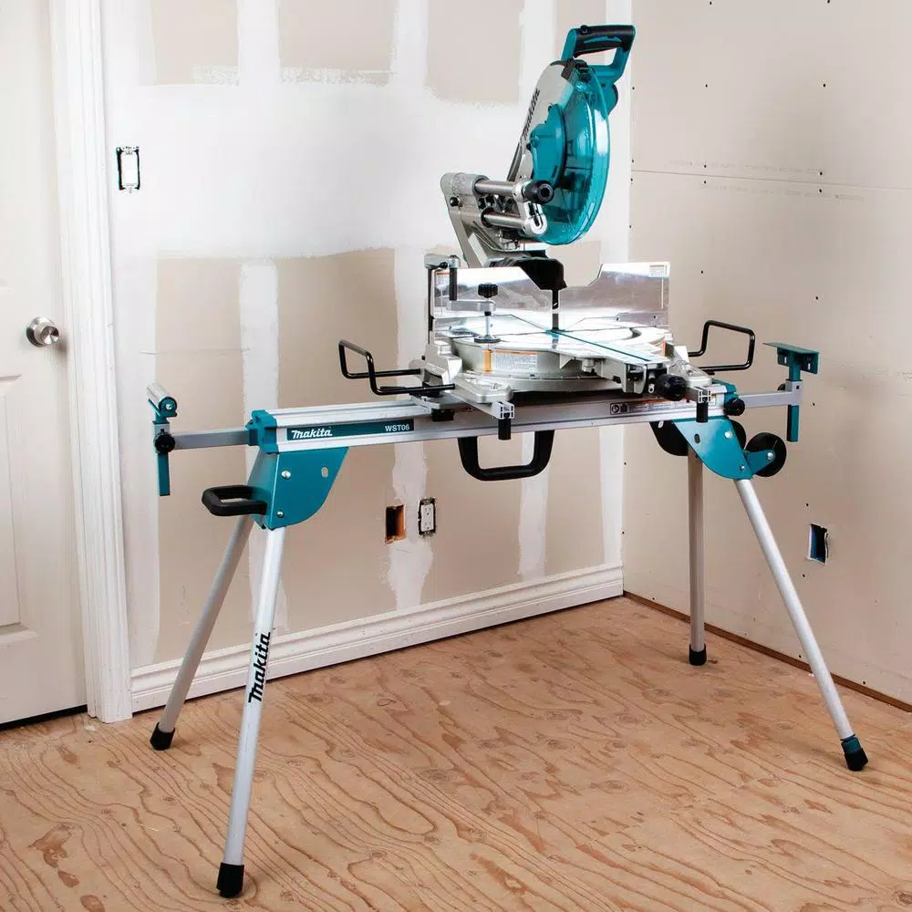 Makita 12 in. 15 Amp Dual-Bevel Sliding Compound Miter Saw with Laser and Folding Stand