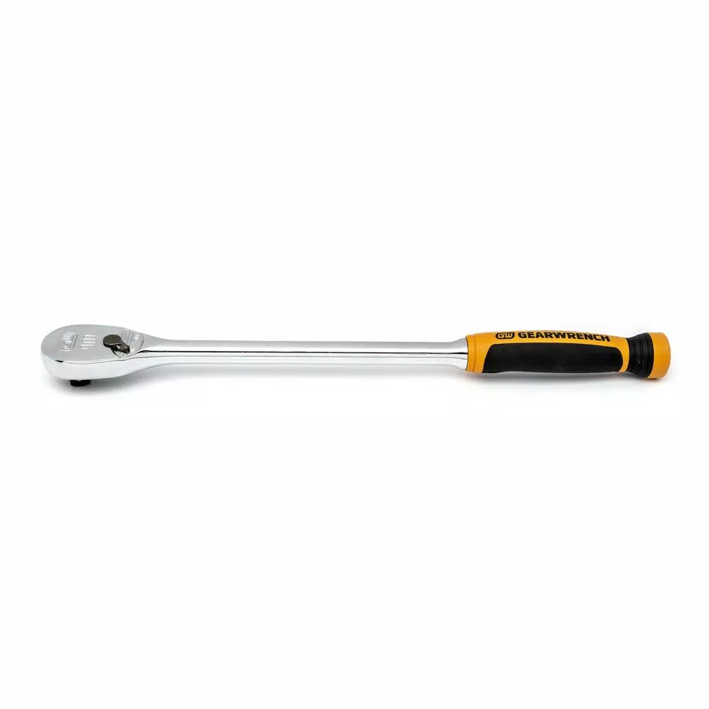 GEARWRENCH 1/2 in. Drive 90-Tooth 16.5 in. Teardrop Ratchet, Dual Material Handle