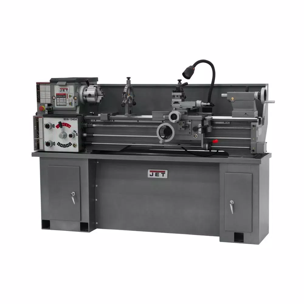 Jet BDB-1340A 13 in. x 40 in. Belt Driven Metalworking Bench Lathe with Stand, 2 HP, 230V