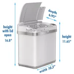 iTouchless 2.5 Gal. Pearl White Touchless Automatic Sensor Trash Can with Odor Filter and Fragrance thumbnail 6