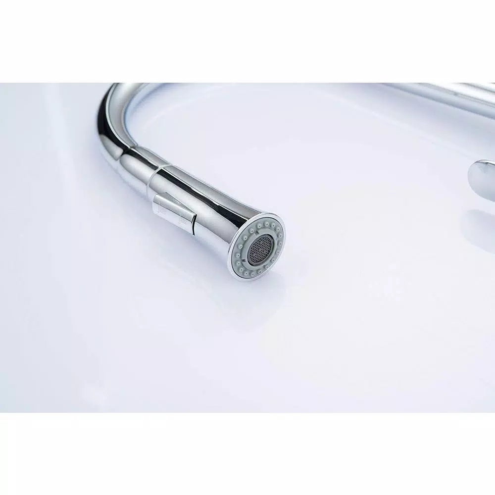 Vanity Art Chrome Single-Handle Pull-Down Kitchen Faucet with 360 Degree Swivel Spout