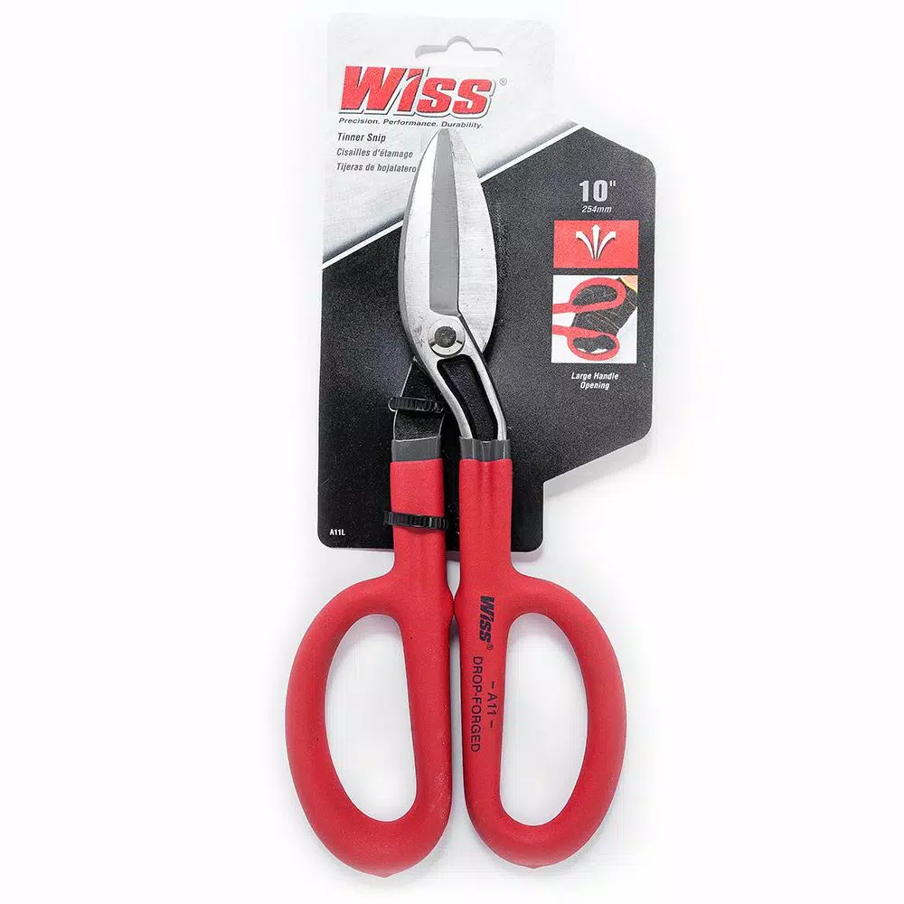Wiss 9.75 in. Straight-Cut Tin Snips with Rubber Handles