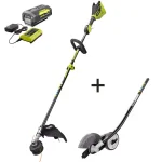 RYOBI 40V Brushless Cordless String Trimmer and Edger Kit with 4.0 Ah Battery and Charger thumbnail 1