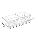 Classic Cuisine 3-Piece Crystal-Clear Serving Tray Set with 2 Bowls thumbnail 3
