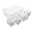 Admired By Nature Vintage Metal Storage Basket Set of 5 with White Cotton Fabric Liners thumbnail 2
