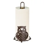 Home Basics Bronze Owl Paper Towel Holder - Decorative Farmhouse Style Steel Stand thumbnail 1