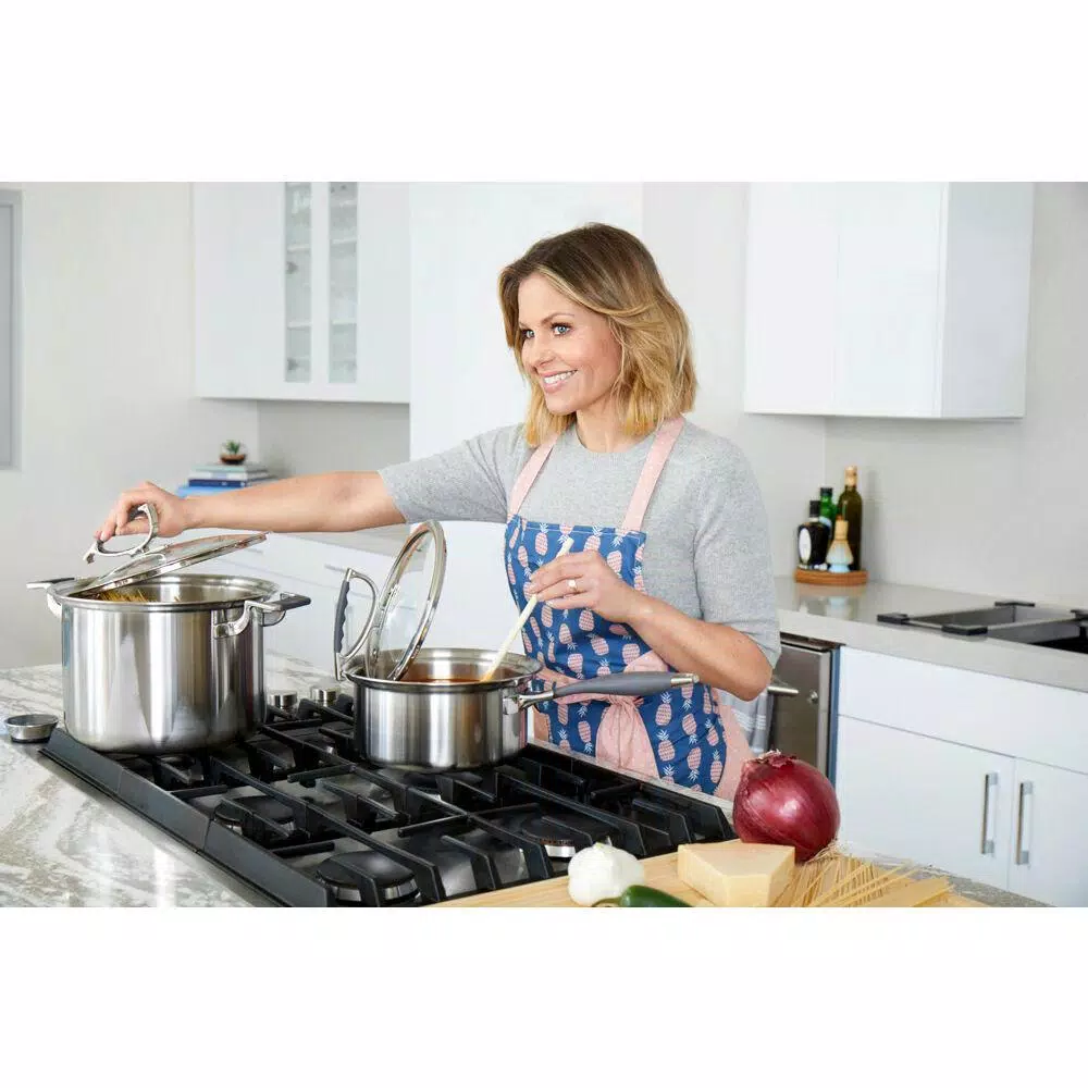 CookCraft by Candace 3 qt. Tri-Ply Stainless Steel Sauce Pan with Patented Latch Glass Lid