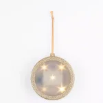 Haute Decor 4 in. Gold Lighted Holographic Star Ornament with Timer - 1 Pack thumbnail 1
