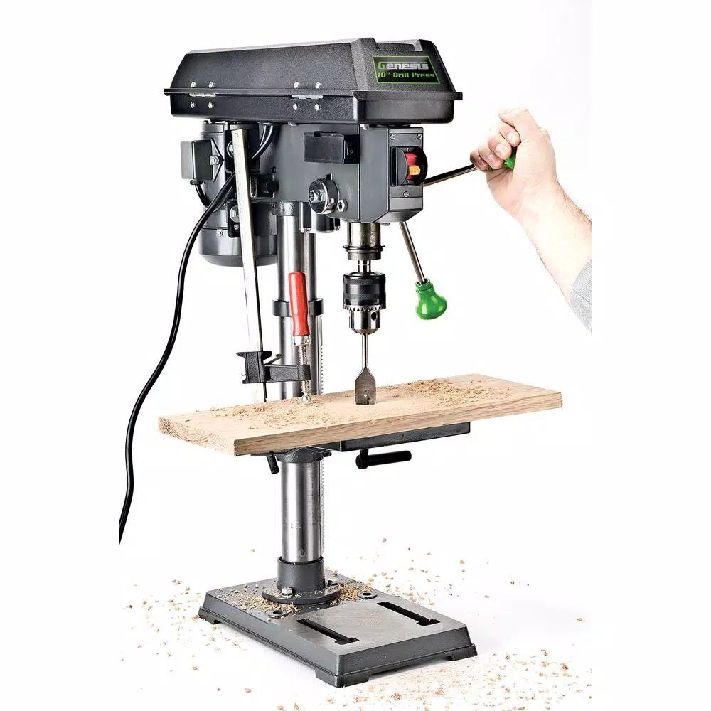 Genesis 10 in. 5-Speed Drill Press with 5/8 in. Chuck and LED Work Light