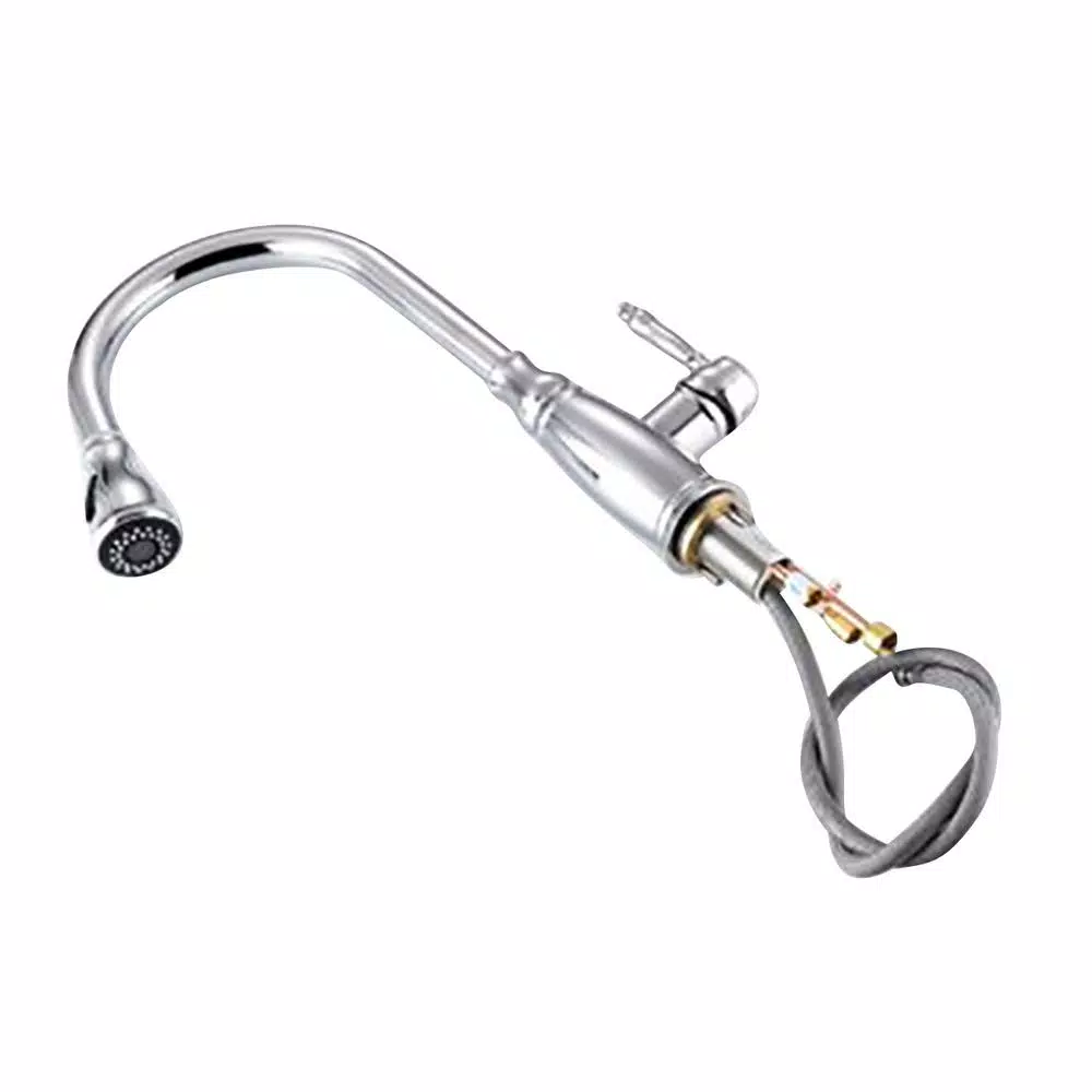 Vanity Art Chrome Single-Handle Pull-Down Kitchen Faucet with 360 Degree Swivel Spout