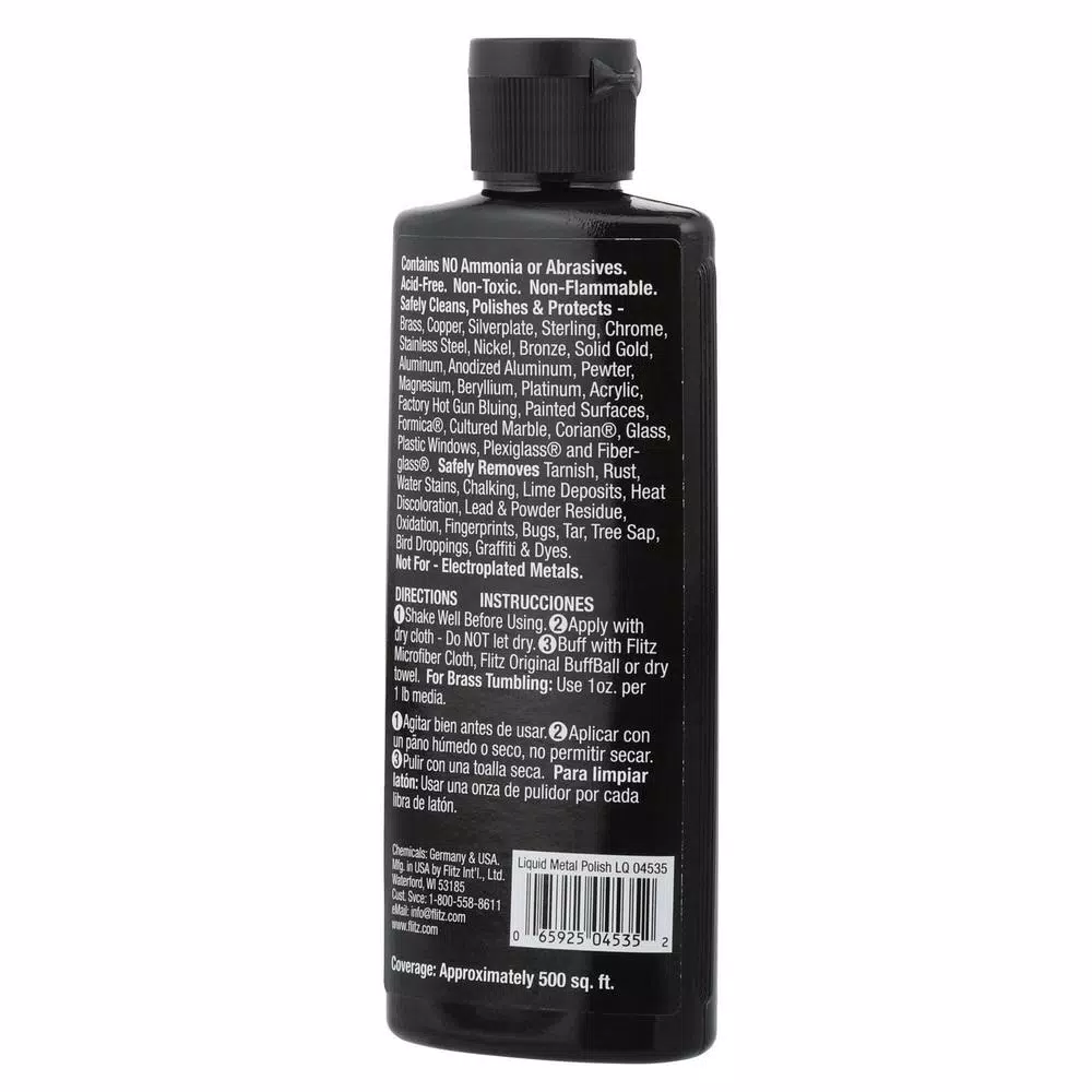 Flitz All-Purpose Metal Liquid Cleaner and Polish, 3.4 oz.